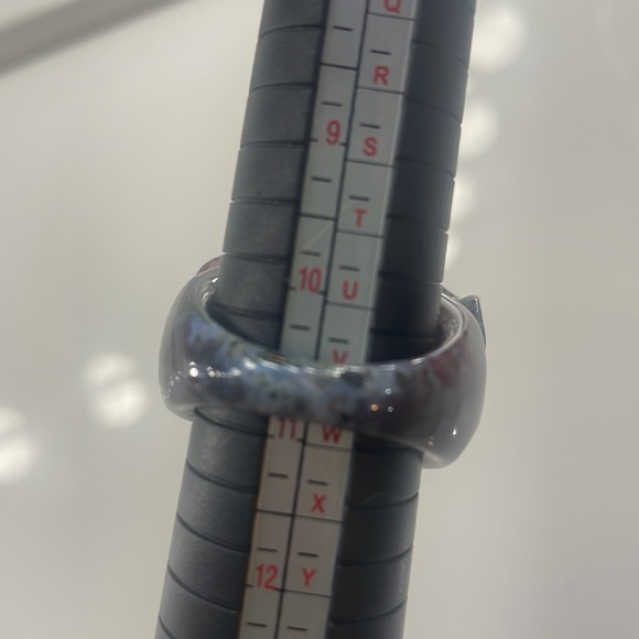 Agate cocktail Rose, Flower chunky Ring, Grey, Size 10 1/2 -11, Unisex - Picture 5 of 6